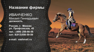 Шаблон №22393, Визитка двусторонняя, Отдых