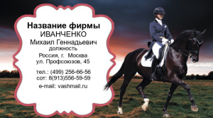 Шаблон №22463, Визитка двусторонняя, Отдых